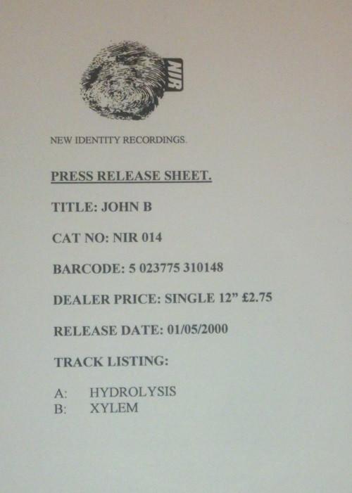 John B - Hydrolysis / Xylem